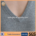 V-Ausschnitt stricken China Großhandel Kaschmir-Pullover grau